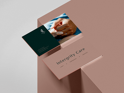 Business Card Concept care agency clean green minimal pink print simple sketch
