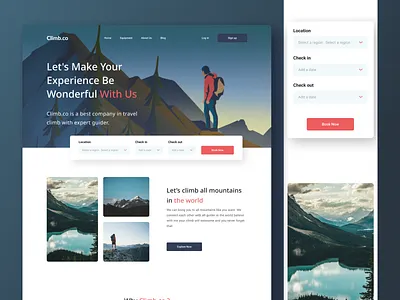 Climb.co Web Design branding design flat illustration logo ui uiux web
