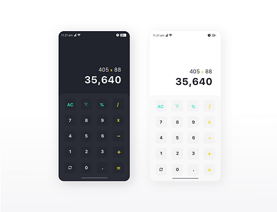 Calculator adobe xd black calculator clean daily ui challenge dark mode design ui white mode