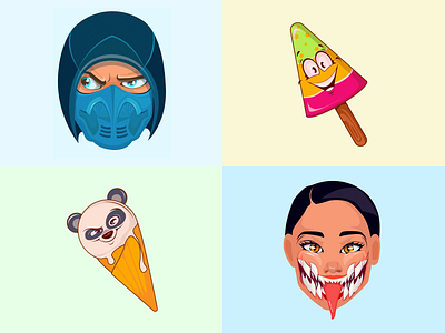 Cute Cursors (Mortal Kombat / Ice Cream) cursor icecream illustraion mileena mortalkombat subzero