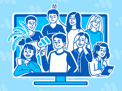 Profile hat for dribbble merkulove team blue boys branding girls illustrations illustrator merkulove procreate sketch team team building vector