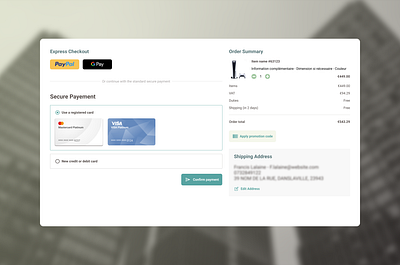 Online store - Secure Payement #DailyUI002 card credit card design form graphic design payement secure shop shopping ui