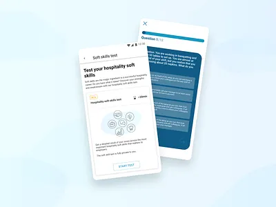 Soft skill test android components job hunt mobile app product design soft skills test ui ux