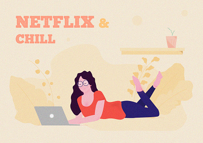 NETFLIX AND CHILL aftereffects appdesign branding design graphic design illustration lockdown minimal posterdesign vector