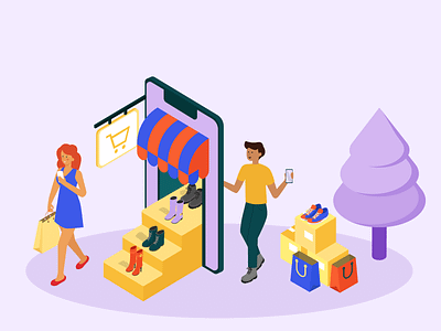 Shop online adobe e commerce flat illustration illustrator jotform shop online shopping