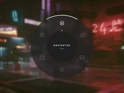 VR Radial Menu Concept dark ui interface