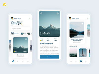 Places to visit app design concept app app design clean concept description design fresh idea interface locations places rating reccommendation review travel useful user friendly ux visitor