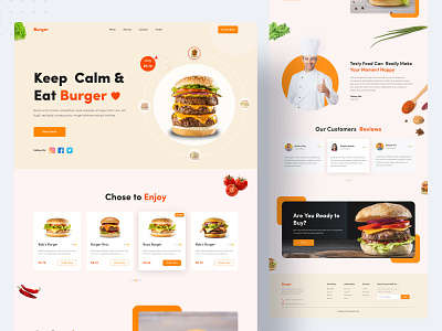 Burger Landing Page best designer burger burger resturant business dribbble best shot fast food food food and drink food app food delivery foodie homepage landing page resturant rupak top designer ui web web design website