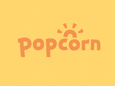 Popcorn branding corn custom type food logo hand drawn illustration kernel lettering orange penandmug pop popcorn popcorn cart summer sun sunshine typography weekly logo challenge wordmark yellow