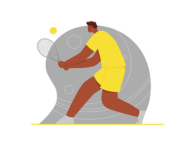Intense game american body positive character design illustration logo vector