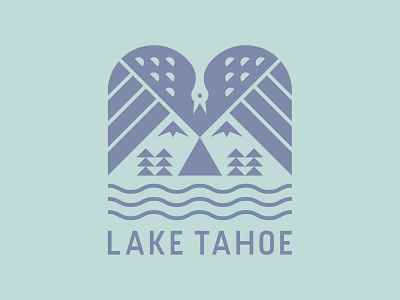 Lake Tahoe Badge badge bird branding california forest icon illustration lake tahoe lockup logo mountains nature negative space patch trees