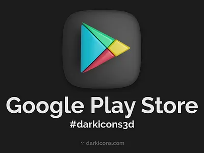 Google Play Store 3D Icon 3d 3dicon darkicons3d design download freebie google googleplaystore icon logo playstore