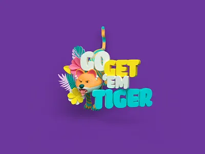 Go get 'em tiger! 3d 3dart 3dillustraton cinema4d design illustration quote tiger