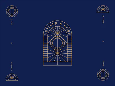 Vetiver & Rose Logo branding geometric logo design modern monoline packaging design skincare skincare branding