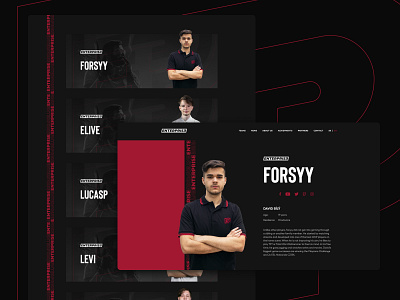 Enterprise esports - player profile clean cs:go csgo design dota e sport esport esports game games gaming lol player profile team ui ux web webdesign website