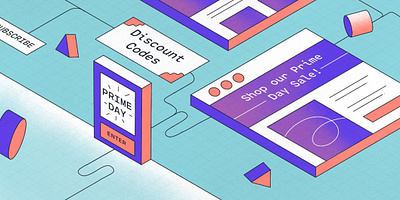 Prime Day Blog Illustration blog branding ecommerce illustration isometric procreate shogun