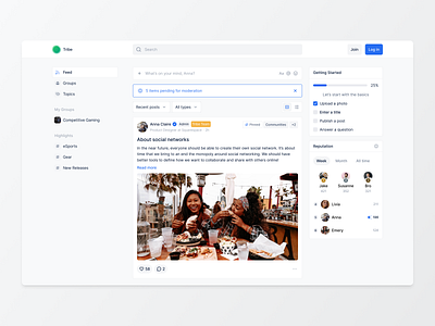 Community Platform Concept Design clean community concept design homepage saas tribe platform ui web