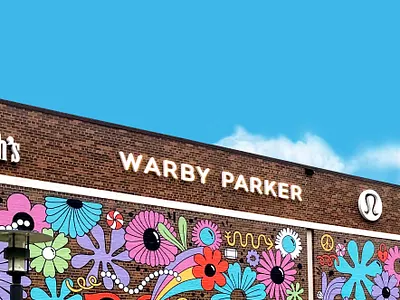 Galleria FloralPop mural building wrap flowers illustration mural vinyl