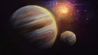 Europa (Jupiter's moon) cg cg art cosmos drawing moon planet planets stars universe