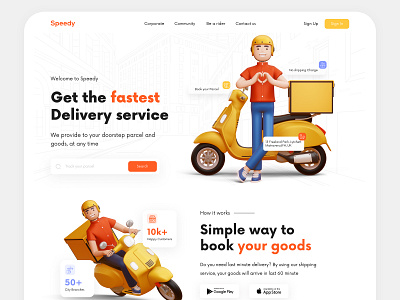 e-courier service - landing page courier courierservice design landing page design landingpage modern design parcel parcelservice trendywebdesign trendywebtemplate ui webdesign websitedesign webtemplate