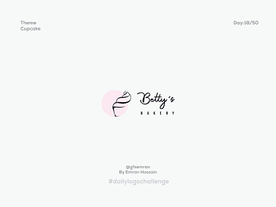 Cupcake- Daily Logo Challenge: Day 18 bekary branding colours cupcake design graphic design icon illustration letter logo logo typography vector