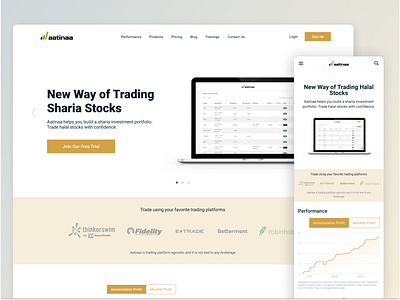 Aatinaa | Sharia Stocks Watchlist desktop islamic landing page list mobile shares stock website