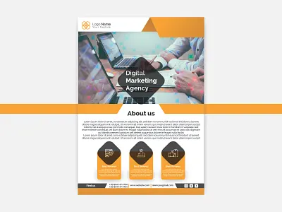 Marketing Agency A4 Flyer Design a4 agency brochure creative design digital marketing agency flyer free graphivs design marketing print print ready unique