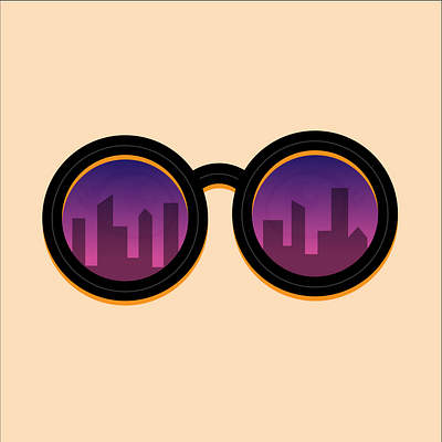 City Vision city design eyes illustration skyline sunglasses vector