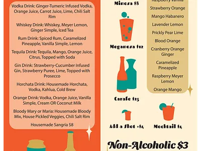 Drink Menu Front & Back branding bright design flyer graphic design illustration illustrator layout menu menu design vector