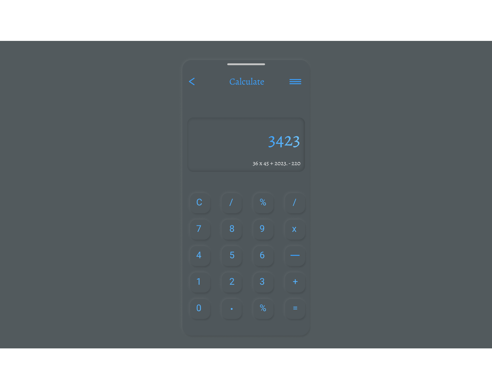 Calculator UI design by Nirmit Lakhani on Dribbble