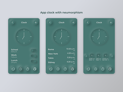 Neumorphism app clock design figma icon inspiration inspirationapp neumorphism uidesign ux uxdesign uxui webdesign