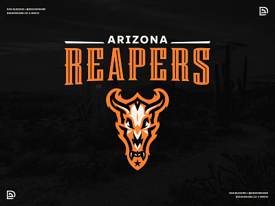 Arizona Reapers | Conceptual Branding (3/6) arizona athletics badge branding custom type football graphic design illustration logo logo design logotype orange reapers skull sports sports branding sports design sports illustration sports logo vector