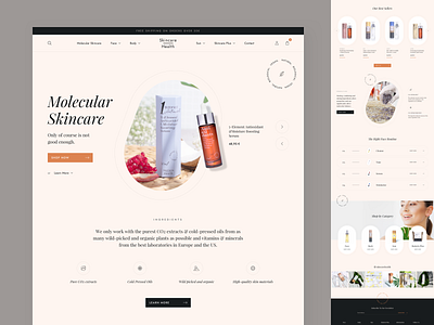 Skincare - Homepage beauty body clean design e commerce ecommerce eshop face serum shopify shopify plus skincare ui ux web