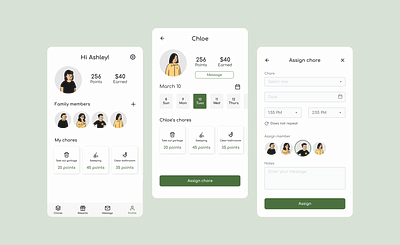 Chore app chore chores design figma mobile ui