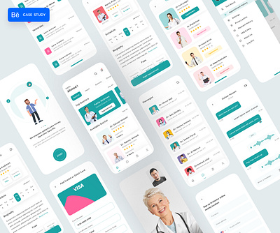 Medical App Case Study 👇 app app design best ui design dibbble best shot doctor doctor app hospital medical medical app minimal mobile app mobile ui ui