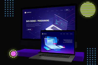 Neon Web Mockup abstract clean device display laptop mac macbook mockup mockups neon phone phone mockup presentation realistic simple smartphone theme ui ux web