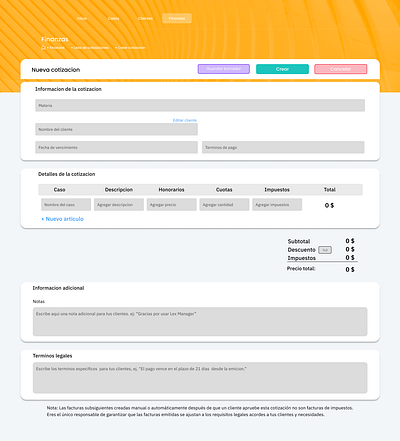 Creación de cotizaciones. figma ui ux