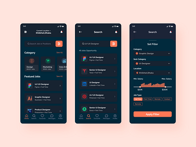 Job Finding Mobile App 2021 best design best clean clean ui design job finder minimal minimalist mobile app mobile app design trend trendy design ui ui design uiux ux