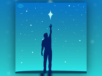 SXSW 7 aqua art blue creative cyan design gradient illustration inspirational man motivation night reach silhoutte sky star stars vector vector art vectorart