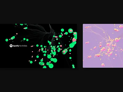 Spotify for Artists Fan Study / Data Visualization Explorations cinema4d data visualization design particles