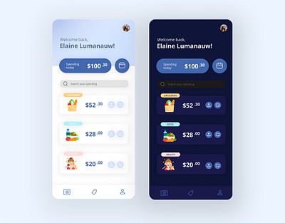 UI Mobile Spending Tracker App aesthetic branding design graphic design minimal spending app ui ux