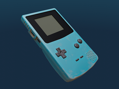 Gameboy Color 3d art artist blender blue creative cute design game gameboy gaming graphic design logo photoshop pokemon ui