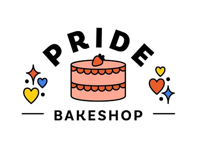 Pride Bakeshop bake bakery bakeshop cake illustration logo pride vector