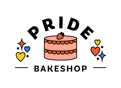 Pride Bakeshop bake bakery bakeshop cake illustration logo pride vector