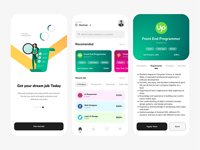 WeWork | Job Finder apps clean colorful design dribbble graphic design graphicdesign jobseeker light mobile mobiledesign mobileui simple uidesign uimobile userinterface ux