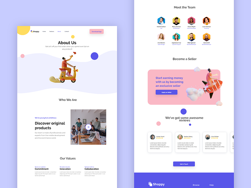 About page 3d app bulma clean design ecommerce illustration landing page modern ui