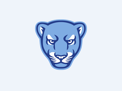 Blue panther animal athletics blue cat elementary school face head keyline leopard lion logo mark mascot middle school panther puma school sports symbol