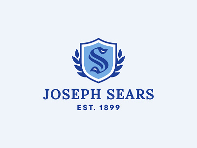School crest logo academic blue branding college crest design education elegant heritage historical learning logo school shield traditional university
