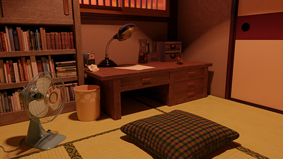 Nostalgic Tatami Room 3d 3dcg blender blender3dart