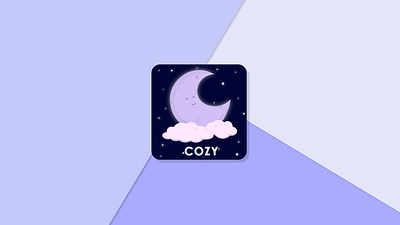 Icon for an app that helps you sleeps better app branding cute daily design graphic design icon logo minimal moon purple star ui ux vector